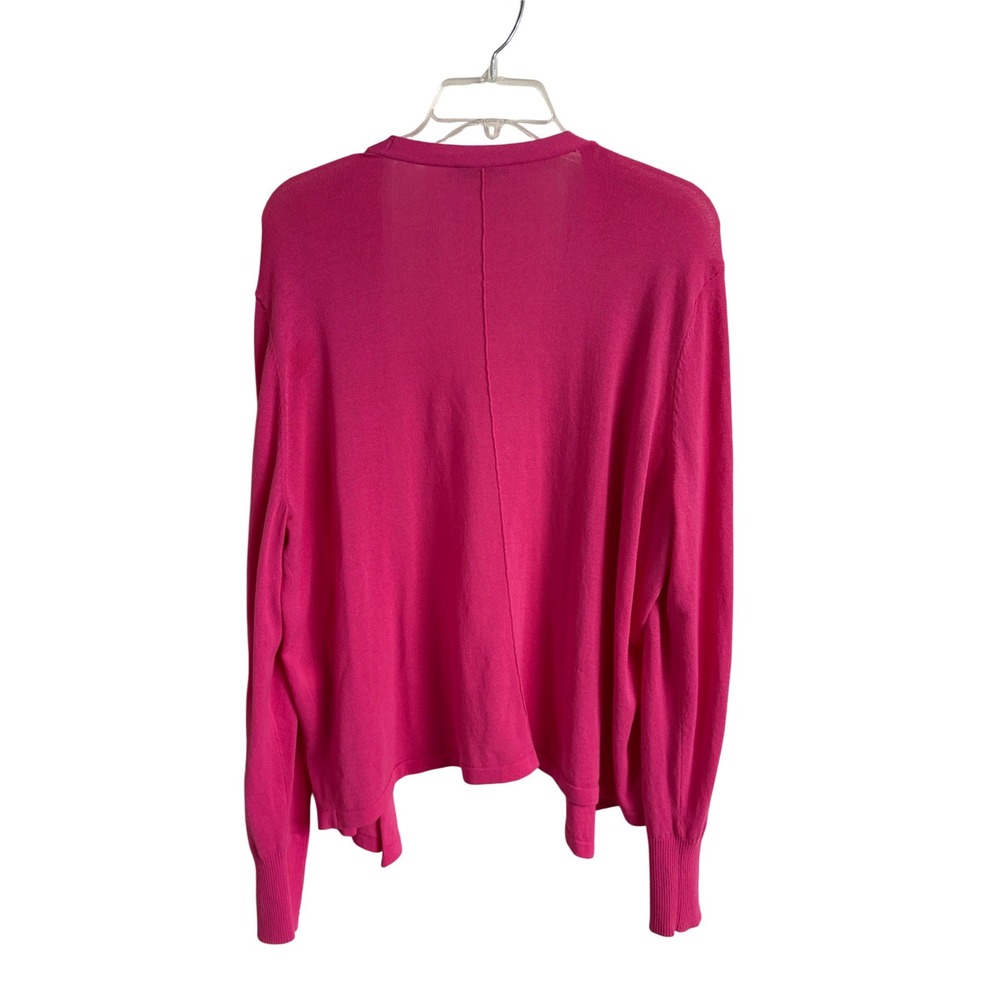 Chicos Open Front Cardigan Pink Button Cuff Cotton Blend Sweater Womens 3 XL - Picture 2 of 8